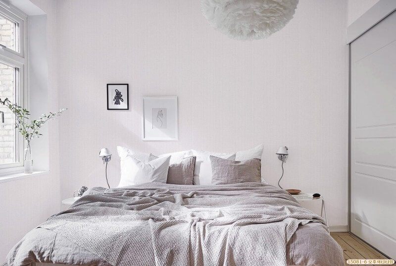 Màu tím pastel của giấy dán tường hàn quốc nhẹ nhàng thích hợp với mọi không gian